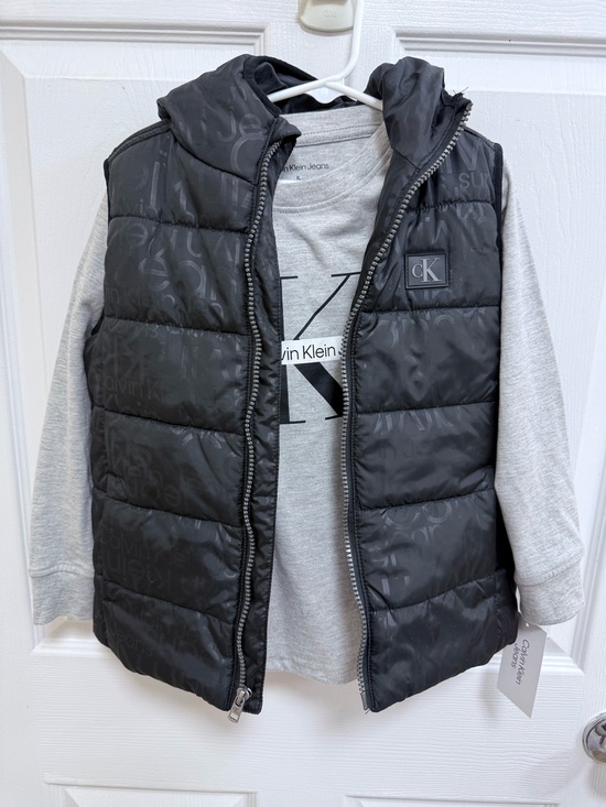 Calvin Klein Other - NWT Calvin Klein Kids Black Quilted Puffer Vest and Shirt Set, Size 5
